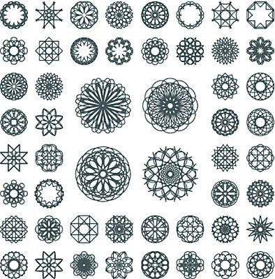 EPS 해외이미지 디자인 일러스트 추상 사람없음 세트 오리엔탈 심볼 만다라 해외일러스트 무늬 파일형식 벡터 이미지허브