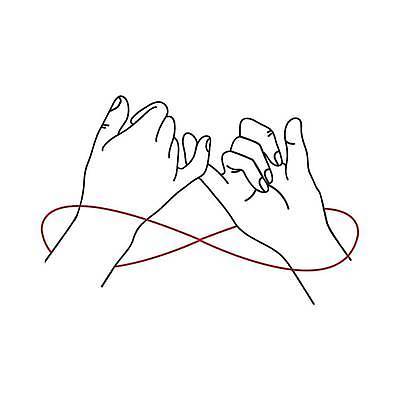 EPS 해외이미지 손 일러스트 손짓 신체부위 연결 라인아트 약속 뫼비우스의띠 붉은실 새끼손가락 해외일러스트 선 모션 사람 파일형식 벡터 이미지허브