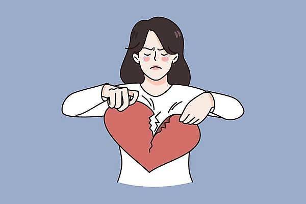 EPS 해외이미지 라이프스타일 여자 일러스트 한명 들기 상반신 성인 일상 보라색 하트 찡그림 이별 눈물 찢어짐 실연 성인여자한명만 해외일러스트 모양 1 감정 컬러 컨셉 모션 표정 사람 라이프 생활 여자한명만 성인여자만 파일형식 벡터 이미지허브