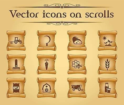 EPS 해외이미지 일러스트 사람없음 세트 갈색 새싹 당근 빈티지 병 두루마리 벌 밀 심볼 트랙터 낫 덤프트럭 벌집 거름 외양간 갈퀴 스크롤 양피지 해외일러스트 식물 식기 컬러 곤충 컨셉 곡류 뿌리채소 트럭 농기계 특수차량 파일형식 벡터 이미지허브