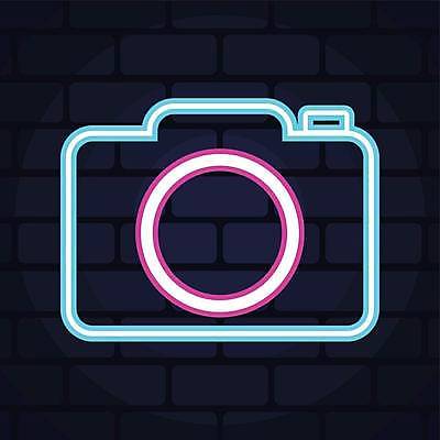 EPS 해외이미지 벽 일러스트 사람없음 카메라 남색 네온 네온아트 해외일러스트 컬러 전자제품 파일형식 벡터 이미지허브