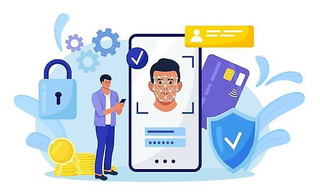 EPS 해외이미지 얼굴 일러스트 모바일 안전 사람 스마트폰 핸드폰 머리 카메라 스크린 자료 정보 오픈 보호 연결 스마트 분석 확인 잠금 보안 신분 시스템 방패 온라인 소프트웨어 스캔 신분증 인공 지능 탐지 사용자 AI_인공지능 해외일러스트 컨셉 신체부위 전자제품 스마트기기 증명서 파일형식 벡터 이미지허브