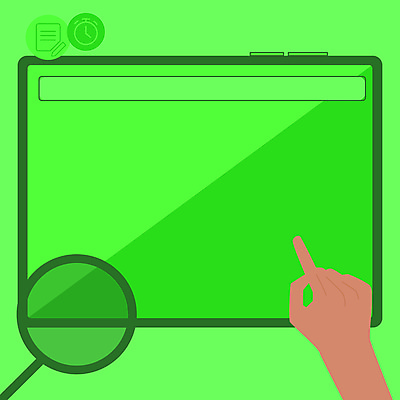 포토 JPG 해외이미지 손 백그라운드 비즈니스 돋보기 프레임 신체부위 초록색 태블릿 공백 가리킴 카피스페이스 해외포토 컬러 사람 손짓 전자제품 스마트기기 파일형식 이미지허브