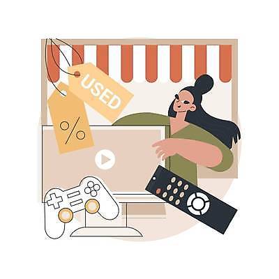 EPS 해외이미지 라이프스타일 여자 일러스트 한명 손짓 상반신 성인 꼬리표 세일 모니터 리모컨 게임기 성인여자한명만 중고거래 해외일러스트 1 모션 사람 생활 컴퓨터 라벨 거래 여자한명만 성인여자만 파일형식 벡터 이미지허브