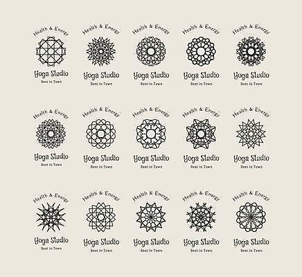 EPS 해외이미지 디자인 일러스트 추상 사람없음 세트 오리엔탈 심볼 만다라 해외일러스트 무늬 파일형식 벡터 이미지허브