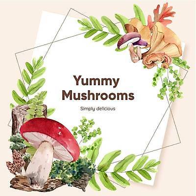 EPS 해외이미지 나무 식물 단풍 낙엽 잎 일러스트 프레임 사람없음 버섯 분위기 손그림 감성 해외일러스트 컨셉 파일형식 벡터 이미지허브