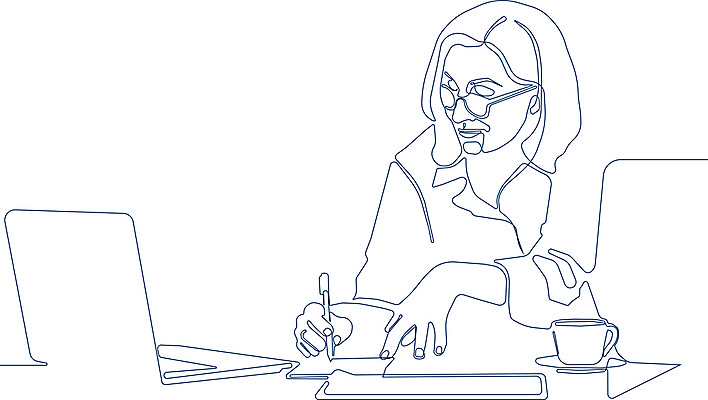 JPG 해외이미지 여자 커피 라인일러스트 일러스트 한명 들기 상반신 성인 노트북 펜 기록 업무 비즈니스우먼 커피잔 라인아트 손그림 드로잉 성인여자한명만 안경낌 해외일러스트 1 안경 음료 선 비즈니스 모션 잔 미술 사람 전자제품 필기구 작업 직장인 여자한명만 성인여자만 파일형식 이미지허브