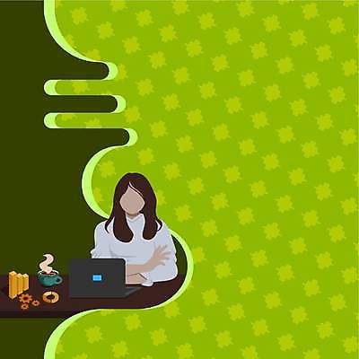 EPS 해외이미지 디자인 여자 일러스트 비즈니스 그래프 한명 앉기 상반신 성인 초록색 노트북 비즈니스우먼 커피잔 톱니바퀴 얼굴없음 성인여자한명만 카피스페이스 해외일러스트 1 커피 컬러 모션 잔 사람 전자제품 공백 직장인 여자한명만 성인여자만 파일형식 벡터 이미지허브