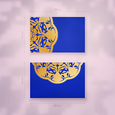 EPS 해외이미지 디자인 백그라운드 패턴 일러스트 명함 사람없음 파란색 세트 금색 고급 만다라 목업 해외일러스트 컬러 컨셉 무늬 파일형식 벡터 이미지허브