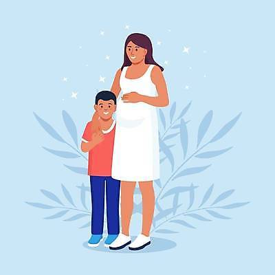 EPS 해외이미지 행복 아들 어린이 일러스트 가족 관계 포옹 엄마 친절 함께함 건강 사랑 미소 사람 소년 부모 침묵 임산부 임신 육아 아기 신생아 출산 기다림 태교 언니 남동생 몽환 해외일러스트 남자 감정 컨셉 안기 모션 표정 소리 자매 동생 파일형식 벡터 이미지허브