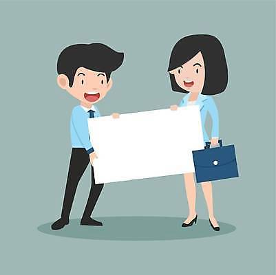 EPS 해외이미지 전신 배너 여자 남자 서류가방 일러스트 비즈니스 사각프레임 서기 들기 정장 성인 두명 비즈니스라이프 비즈니스맨 비즈니스우먼 성인만 해외일러스트 라이프스타일 옷 가방 모션 프레임 사람 사각형 직장인 파일형식 벡터 이미지허브