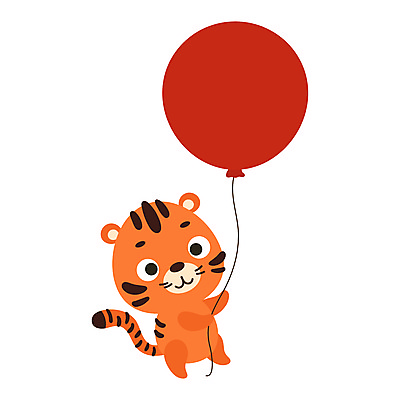 JPG 해외이미지 일러스트 들기 사람없음 귀여움 호랑이 만화 호랑이캐릭터 풍선 해외일러스트 동물캐릭터 컨셉 포유류 모션 파일형식 이미지허브
