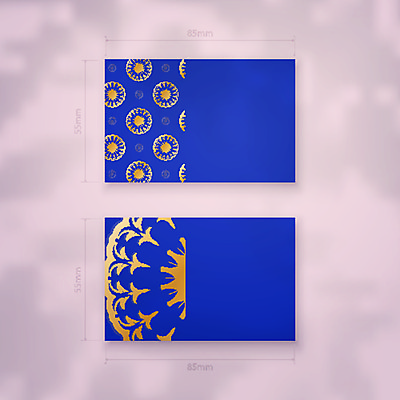 EPS 해외이미지 디자인 백그라운드 패턴 일러스트 명함 사람없음 파란색 세트 금색 고급 만다라 목업 해외일러스트 컬러 컨셉 무늬 파일형식 벡터 이미지허브