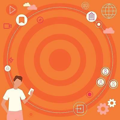 EPS 해외이미지 디자인 남자 백그라운드 일러스트 프레임 들기 성인 스마트폰 주황색 비즈니스맨 원형 얼굴없음 성인남자한명만 카피스페이스 해외일러스트 도형 컬러 비즈니스 모션 사람 핸드폰 스마트기기 공백 직장인 남자한명만 성인남자만 파일형식 벡터 이미지허브