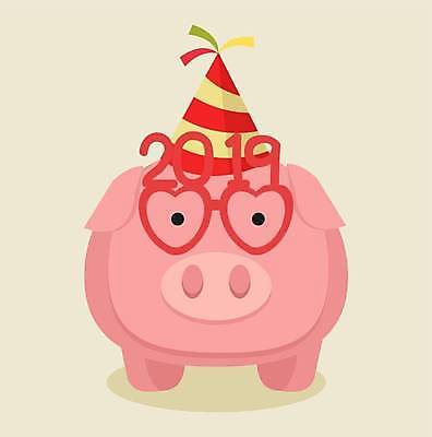 EPS 해외이미지 안경 분홍색 일러스트 기념 사람없음 장식 돼지 연도 해외일러스트 잡화 컬러 포유류 파일형식 벡터 이미지허브