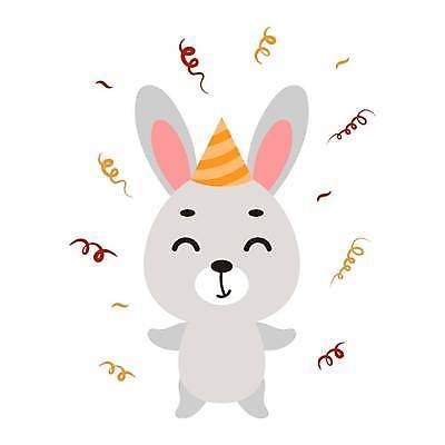EPS 해외이미지 한마리 동물캐릭터 일러스트 사람없음 파티 귀여움 토끼 꽃가루 해외일러스트 일러캐릭터 동물 캐릭터 1 컨셉 포유류 이벤트 반려동물 가루 파일형식 벡터 이미지허브