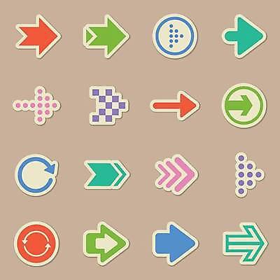 EPS 해외이미지 화살표 스티커 일러스트 사람없음 세트 컬러풀 라벨 해외일러스트 컬러 프레임 파일형식 벡터 이미지허브