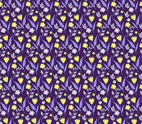 EPS 해외이미지 꽃 백그라운드 잎 패턴 일러스트 사람없음 노란색 보라색 보테니컬아트 해외일러스트 식물 컬러 무늬 파일형식 벡터 이미지허브