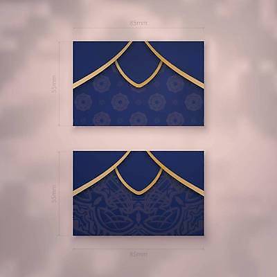 EPS 해외이미지 디자인 백그라운드 패턴 일러스트 명함 사람없음 파란색 세트 금색 고급 목업 해외일러스트 카드프레임 컬러 컨셉 무늬 프레임 파일형식 벡터 이미지허브