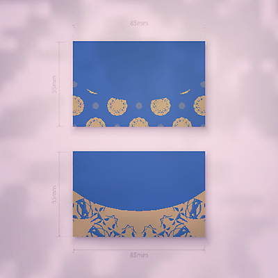 EPS 해외이미지 디자인 백그라운드 패턴 일러스트 명함 사람없음 파란색 세트 금색 고급 만다라 목업 해외일러스트 컬러 컨셉 무늬 파일형식 벡터 이미지허브