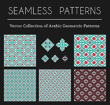 EPS 해외이미지 패턴 일러스트 사람없음 빨간색 심볼 청록색 지오메트릭 해외일러스트 컬러 무늬 파일형식 벡터 이미지허브