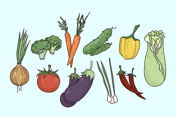 포토 JPG 해외이미지 디자인 토마토 채소 일러스트 고추 가지 양파 오이 파프리카 사람없음 세트 당근 브로콜리 배추 엘리먼트 해외일러스트 뿌리채소 파일형식 이미지허브