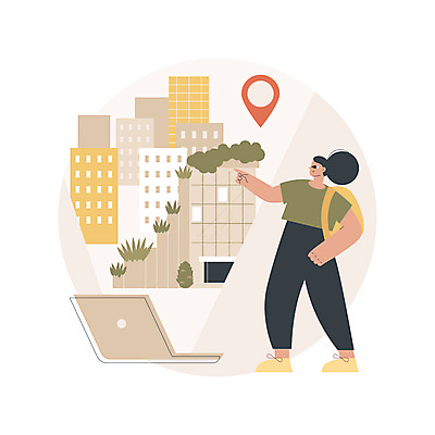 JPG 해외이미지 전신 여자 일러스트 한명 성인 건물 노트북 자료 가리킴 도시 위치 소프트웨어 성인여자한명만 해외일러스트 1 건축물 사람 손짓 전자제품 여자한명만 성인여자만 파일형식 이미지허브