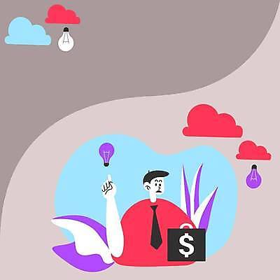 EPS 해외이미지 남자 행복 백그라운드 컨셉 돈 일러스트 비즈니스 전구 프레임 한명 손짓 상반신 성인 손들기 비즈니스맨 플랫 성인남자한명만 카피스페이스 해외일러스트 1 감정 모션 사람 공백 직장인 재산 남자한명만 성인남자만 파일형식 벡터 이미지허브