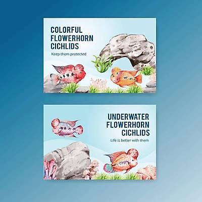 EPS 해외이미지 하늘색 일러스트 어류 사람없음 반려동물 수중 돌_바위 해초 산호 수족관 해외일러스트 동물 파란색 수중동물 해조류 자포동물 파일형식 벡터 이미지허브