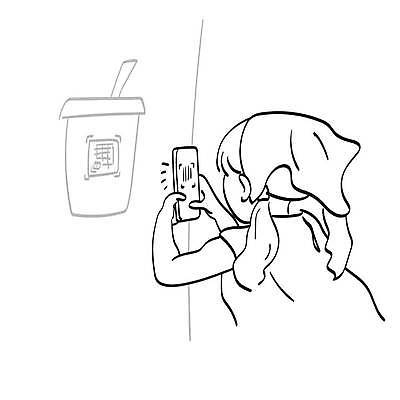 EPS 해외이미지 라이프스타일 여자 음료 어린이 라인일러스트 일러스트 모바일 실내 한명 들기 상반신 컵 스마트폰 주스 정보 어플리케이션 상품 고객 라인아트 바코드 손그림 QR코드 스캔 소녀한명만 해외일러스트 1 식기 선 모션 사람 내부 생활 핸드폰 스마트기기 여자한명만 소녀만 파일형식 벡터 이미지허브