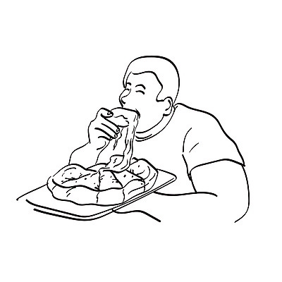 JPG 해외이미지 라이프스타일 남자 라인일러스트 일러스트 피자 한명 들기 상반신 성인 식사 먹기 비만 라인아트 손그림 성인남자한명만 해외일러스트 1 선 모션 패스트푸드 서양음식 사람 생활 몸매 남자한명만 성인남자만 파일형식 이미지허브