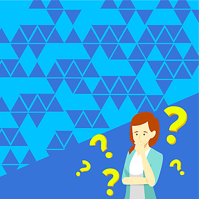 포토 JPG 해외이미지 여자 백그라운드 컨셉 비즈니스 프레임 한명 성인 파란색 턱괴기 물음표 비즈니스우먼 집중 고민 혼란 성인여자한명만 카피스페이스 해외포토 1 기호 감정 컬러 모션 사람 공백 직장인 여자한명만 성인여자만 파일형식 이미지허브