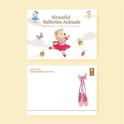 EPS 해외이미지 디자인 별 나비 여러마리 일러스트 사람없음 쥐 발레 곰캐릭터 발레리나 엽서 발레복 토슈즈 쥐캐릭터 우표 해외일러스트 자연요소 옷 동물캐릭터 다수 곤충 신발 곰 춤 설치류 편지 파일형식 벡터 이미지허브