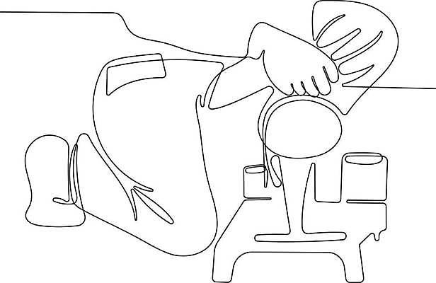 EPS 해외이미지 라인일러스트 일러스트 노동자 한명 들기 성인 페인트 하반신 붓기 무릎꿇기 라인아트 페인트통 손그림 드로잉 성인한명만 해외일러스트 직업 1 선 모션 통 미술 사람 성인만 파일형식 벡터 이미지허브
