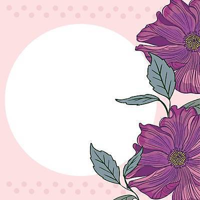 EPS 해외이미지 꽃 분홍색 잎 일러스트 사람없음 원형프레임 꽃프레임 해외일러스트 식물 컬러 프레임 원형 파일형식 벡터 이미지허브
