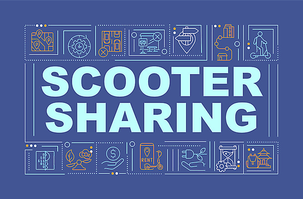 JPG 해외이미지 디자인 선 백그라운드 컨셉 지도 일러스트 타이포그라피 사람없음 단어 스쿠터 서비스 위치 공유 렌탈 레터링 공유자전거 셰어링 해외일러스트 문자 자전거 오토바이 파일형식 공유경제 이미지허브