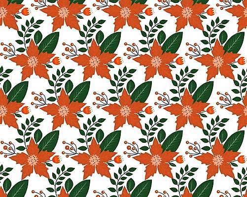 EPS 해외이미지 열매 꽃 백그라운드 잎 크리스마스 패턴 일러스트 사람없음 빨간색 초록색 포인세티아 보테니컬아트 해외일러스트 식물 기념일 컬러 무늬 파일형식 벡터 이미지허브