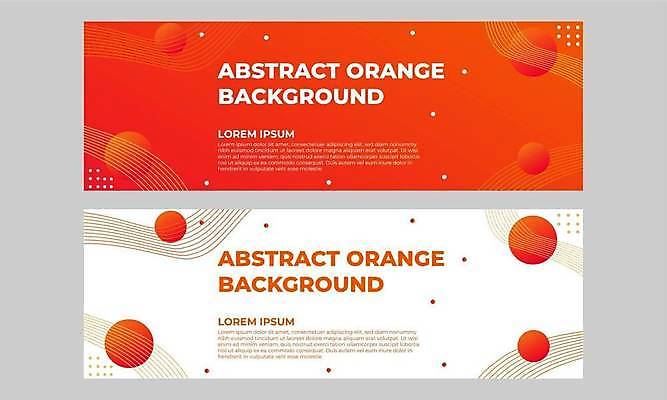 EPS 해외이미지 디자인 가로배너 백그라운드 일러스트 추상 사람없음 세트 주황색 흰색 웨이브 해외일러스트 배너 컬러 무늬 가로 파일형식 벡터 이미지허브