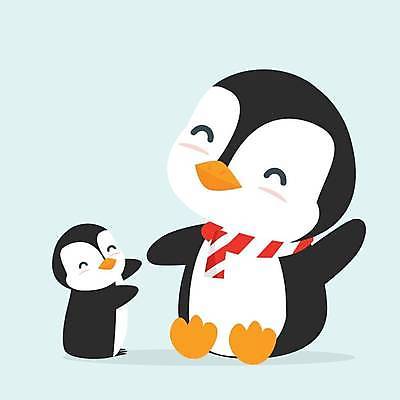 EPS 해외이미지 하늘색 두마리 일러스트 앉기 사람없음 귀여움 목도리 펭귄 펭귄캐릭터 아기펭귄 해외일러스트 잡화 새끼 동물캐릭터 컨셉 2 모션 조류 파란색 파일형식 벡터 이미지허브