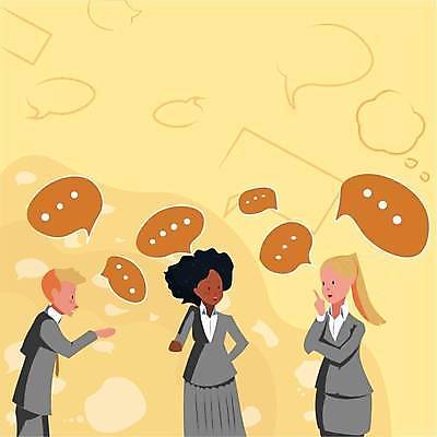 EPS 해외이미지 여자 남자 말풍선 일러스트 비즈니스 프레임 성인 노란색 비즈니스맨 비즈니스우먼 성인만 카피스페이스 해외일러스트 컬러 사람 공백 직장인 파일형식 벡터 이미지허브