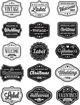 EPS 해외이미지 문양 영어 스티커 일러스트 사람없음 세트 라벨 검은색 빈티지 심볼 복고 해외일러스트 문자 컬러 컨셉 프레임 파일형식 벡터 이미지허브