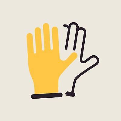 EPS 해외이미지 장갑 일러스트 사람없음 노란색 수술장갑 라텍스 해외일러스트 잡화 컬러 파일형식 벡터 이미지허브