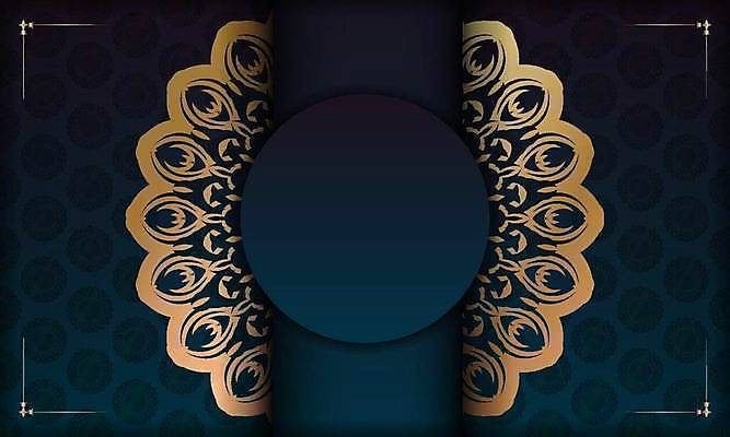 EPS 해외이미지 문양 디자인 백그라운드 일러스트 프레임 사람없음 금색 원형 화려 고급 남색 카피스페이스 해외일러스트 도형 컬러 컨셉 공백 파일형식 벡터 이미지허브