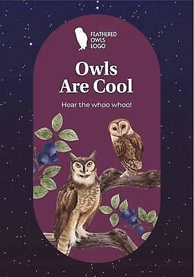 EPS 해외이미지 열매 포스터 두마리 일러스트 앉기 사람없음 보라색 나뭇가지 부엉이 올빼미 해외일러스트 나무 식물 컬러 2 모션 조류 파일형식 벡터 이미지허브