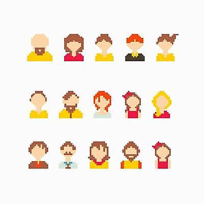 EPS 해외이미지 템플릿 캐릭터 디자인 여자 남자 행복 얼굴 어린이 컨셉 일러스트 사람 소년 그래픽 세트 머리 웹 게임 네트워크 그룹 플랫 만화 수집 사인 복고 심플 영웅 토막 계좌 고립 소셜 엘리먼트 옛날 목업 픽셀 아바타 스타일 사용자 해외일러스트 일러캐릭터 감정 인터넷 놀이 신체부위 금융 파일형식 벡터 이미지허브