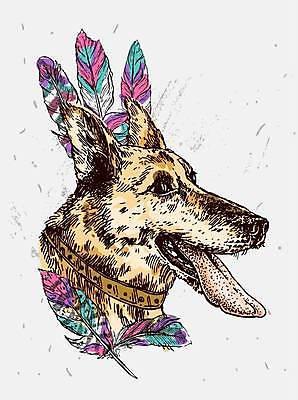 EPS 해외이미지 디자인 일러스트 미술 사람없음 장식 반려동물 개 강아지 스케치 깃털 그림 해외일러스트 동물 포유류 문화예술 파일형식 벡터 이미지허브