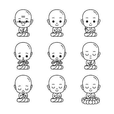 EPS 해외이미지 클립아트 캐릭터 전통 행복 종교 선 스티커 생각 불교 일러스트 태국 휴가 사람 앉기 동양인 그래픽 학습 세트 아기 인사 사찰 신용카드 발표 가르침 영혼 만화 승려 수집 라인아트 읽기 명상 윤곽 신앙심 아바타 해외일러스트 일러캐릭터 교육 감정 아시아 종교건축 모션 인종 금융 예절 성직자 파일형식 벡터 이미지허브