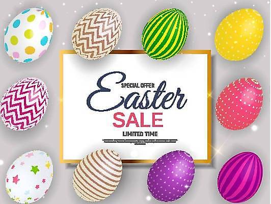 EPS 해외이미지 배너 일러스트 이벤트 사람없음 컬러풀 세일 부활절계란 직사각형 해외일러스트 도형 컬러 부활절 계란 파일형식 벡터 이미지허브