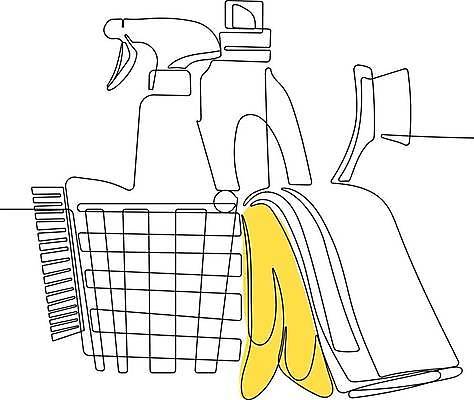 EPS 해외이미지 라인일러스트 일러스트 사람없음 수건 바구니 청소도구 라인아트 스프레이 손그림 고무장갑 드로잉 청소용솔 해외일러스트 선 장갑 미술 위생용품 도구 청소 고무 파일형식 벡터 이미지허브