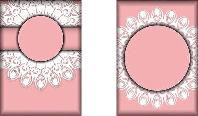 EPS 해외이미지 문양 분홍색 일러스트 프레임 사람없음 세트 원형 화려 고급 빅토리아 카피스페이스 해외일러스트 도형 컬러 컨셉 공백 파일형식 벡터 이미지허브